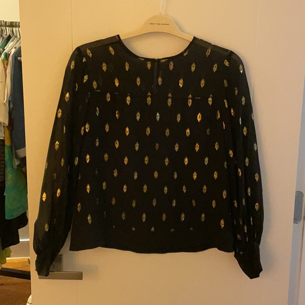 Raoul black and gold blouse